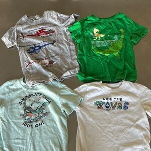 Kids Graphic T-Shirts Set - Gray, Green, White